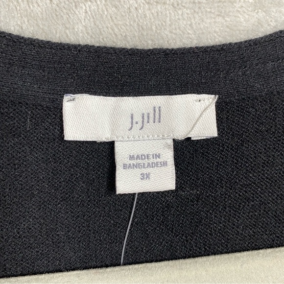NEW J. Jill V-Neck Sweater Tunic Knit Size 3X Black - Picture 5 of 7